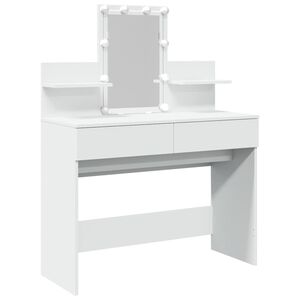 vidaXL feh&eacute;r f&eacute;s&uuml;lk&ouml;dőasztal LED-del 100 x 40 x 130 cm