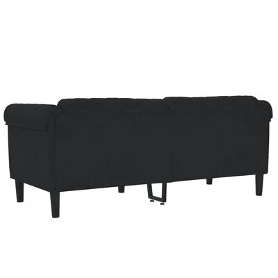vidaXL 2 személyes fekete bársony kanapé