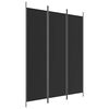 vidaXL 3 paneles fekete sz&ouml;vet t&eacute;relv&aacute;laszt&oacute; 150 x 200 cm