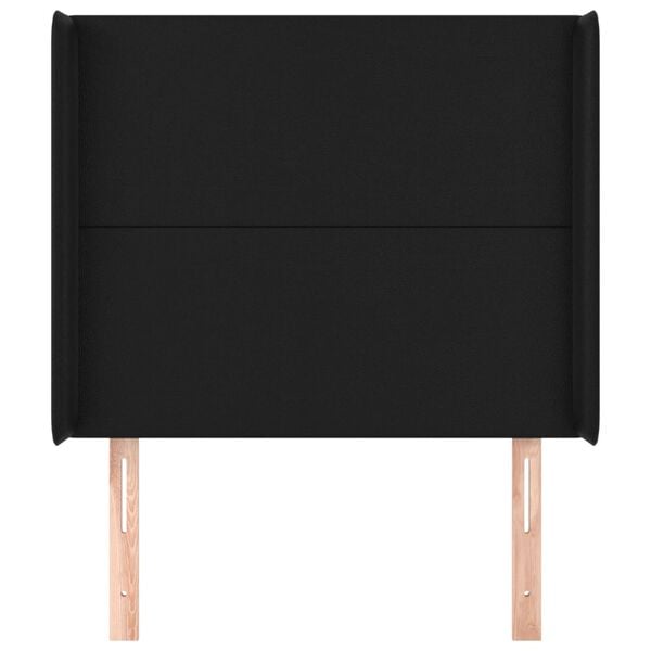 vidaXL fekete műbőr fejt&aacute;mla sz&aacute;rnyakkal 83x16x118/128 cm