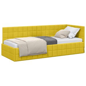 vidaXL Sarok&aacute;gy keret fejt&aacute;ml&aacute;val S&aacute;rga 80 cm x 200 cm B&aacute;rsony