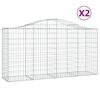 vidaXL 2 db &iacute;ves horganyzott vas gabion kos&aacute;r 200 x 50 x 100/120 cm