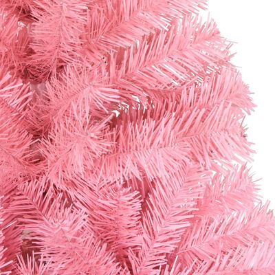 vidaXL rózsaszín PVC műkarácsonyfa állvánnyal 210 cm