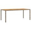 vidaXL sz&uuml;rke polyrattan kerti asztal ak&aacute;cfa lappal 190 x 90 x 75 cm