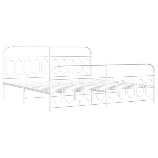 vidaXL feh&eacute;r f&eacute;m &aacute;gykeret fej- &eacute;s l&aacute;bt&aacute;ml&aacute;val 200x200 cm