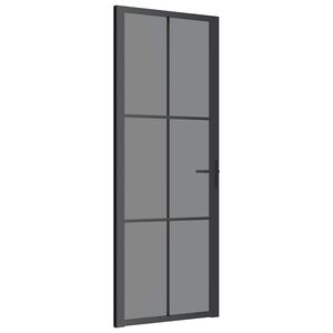 vidaXL fekete ESG &uuml;veg &eacute;s alum&iacute;nium belt&eacute;ri ajt&oacute; 76 x 201,5 cm