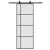 vidaXL fekete ESG &uuml;veg tol&oacute;ajt&oacute; f&eacute;mszerelv&eacute;ny-szettel 76x205 cm