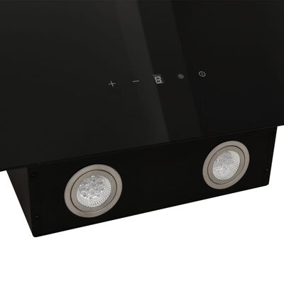 vidaXL fekete acél és edzett üveg fali páraelszívó 90 cm