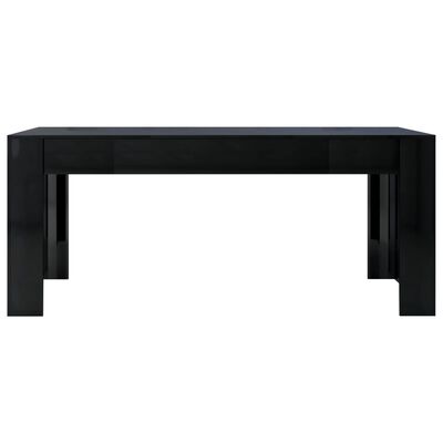 vidaXL magasfényű fekete forgácslap étkezőasztal 180 x 90 x 76 cm