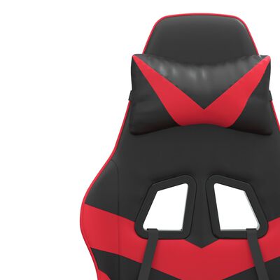 vidaXL fekete és piros műbőr forgó játékszék lábtartóval