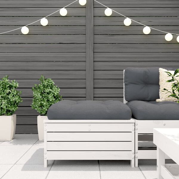 vidaXL fehér tömör fenyőfa kerti lábtartó 62 x 63,5 x 32 cm