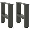 vidaXL 2 db antracitsz&uuml;rke ac&eacute;l doh&aacute;nyz&oacute;asztal l&aacute;b 30x(30-31) cm