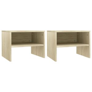 vidaXL 2 db sonoma t&ouml;lgy sz&iacute;nű szerelt fa &eacute;jjeliszekr&eacute;ny 40x30x30 cm