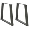 vidaXL 2 db antracitsz&uuml;rke, V-alak&uacute; ac&eacute;l &eacute;tkezőasztal l&aacute;b 80 x (72-73,3) cm