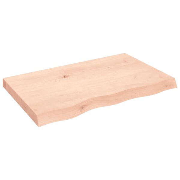 vidaXL kezeletlen t&ouml;m&ouml;r fa f&uuml;rdőszobai pult 80x50x(2-6) cm