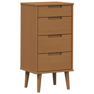 vidaXL Fi&oacute;kos szekr&eacute;ny MOLDE Karamell 40 x 35 x 82 cm T&ouml;m&ouml;r Fenyőfa