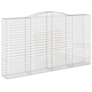 vidaXL &iacute;ves horganyzott vas gabion kos&aacute;r 400x50x220/240 cm