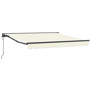 vidaXL Napernyő keret Kr&eacute;m 300 x 250 cm Poli&eacute;szter PU bevonattal