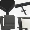 vidaXL Kert étkező szett párnával 9 pcs Fekete polirattan