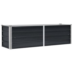 vidaXL antracitsz&uuml;rke horganyzott ac&eacute;l kerti magas&aacute;gy&aacute;s 160x40x45 cm