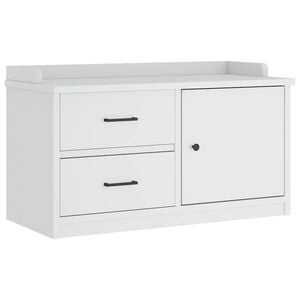 vidaXL SANDNES feh&eacute;r t&ouml;m&ouml;r fenyőfa előszobapad 87x40x50 cm