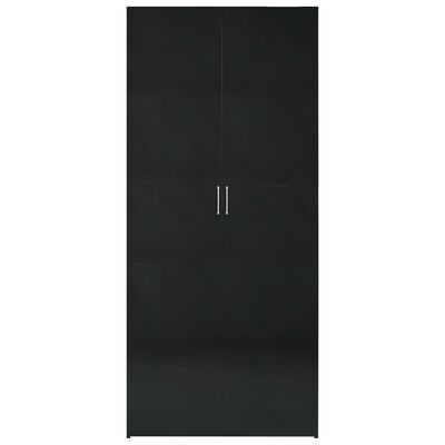 vidaXL magasfényű fekete forgácslap tárolószekrény 80 x 35,5 x 180 cm