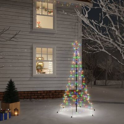 vidaXL színes fényű karácsonyfa tüskével 200 LED-del 180 cm