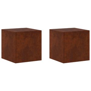 vidaXL N&ouml;v&eacute;ny&aacute;llv&aacute;ny 2 pcs Rozsd&aacute;s 40 x 40 x 40 cm Időj&aacute;r&aacute;s&aacute;ll&oacute; Ac&eacute;l
