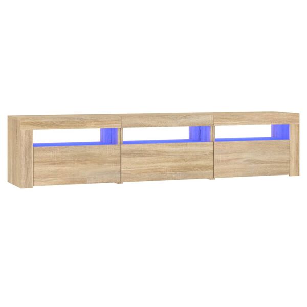 vidaXL sonoma tölgy színű TV-szekrény LED-lámpákkal 180x35x40 cm