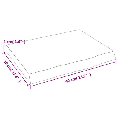 vidaXL kezeletlen tömör fa fürdőszobai pult 40x30x(2-4) cm