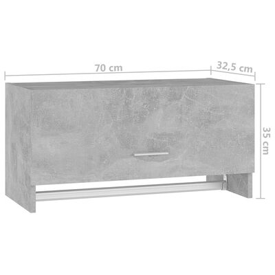 vidaXL betonszürke forgácslap ruhásszekrény 70 x 32,5 x 35 cm