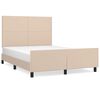 vidaXL cappuccino sz&iacute;nű műbőr &aacute;gykeret fejt&aacute;ml&aacute;val 140x190 cm