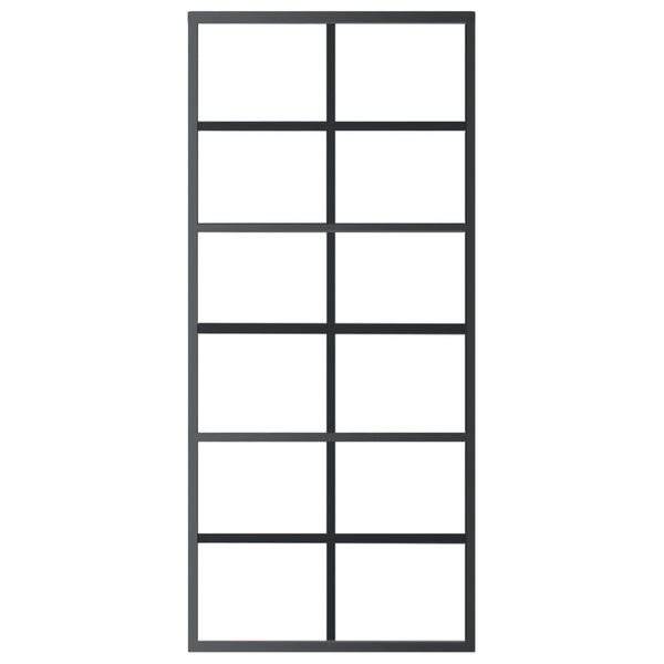 vidaXL ESG üveg és alumínium tolóajtó fémszerelvény-szettel 90x205 cm