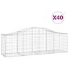 vidaXL 40 db &iacute;ves horganyzott vas gabion kos&aacute;r 200x50x60/80 cm