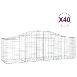 vidaXL 40 db &iacute;ves horganyzott vas gabion kos&aacute;r 200x50x60/80 cm