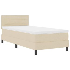 vidaXL Boxrug&oacute;s &aacute;gy matracmal leddel Kr&eacute;m 100 x 200 cm sz&ouml;vet