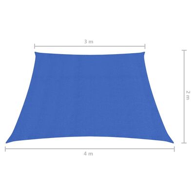 vidaXL kék HDPE napvitorla 160 g/m² 3/4 x 2