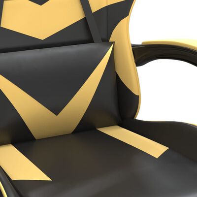 vidaXL fekete és aranyszínű műbőr forgó játékszék lábtartóval