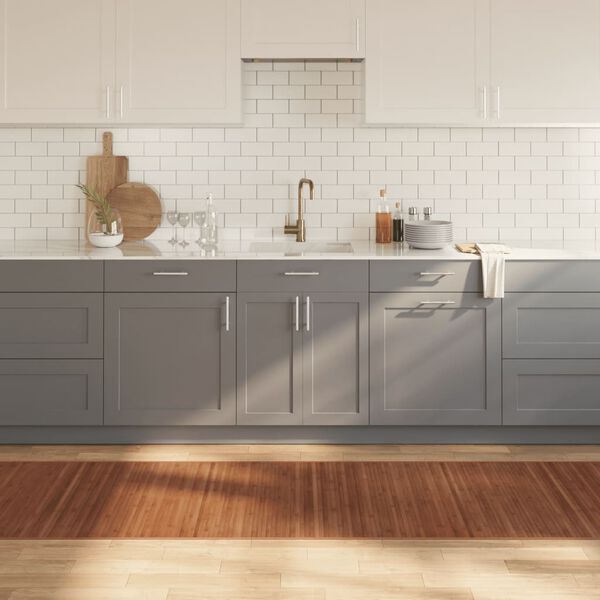 vidaXL n&eacute;gysz&ouml;gletű barna bambusz szőnyeg 80 x 300 cm