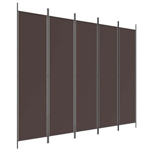 vidaXL 5 paneles barna sz&ouml;vet parav&aacute;n 250x200 cm