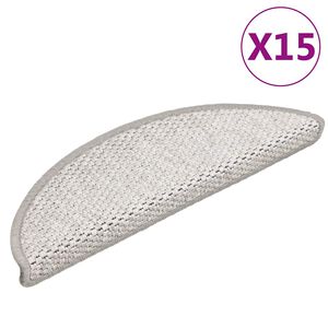 vidaXL 15 db sziz&aacute;l hat&aacute;s&uacute; platina &ouml;ntapad&oacute; l&eacute;pcsőszőnyeg 56x17x3 cm