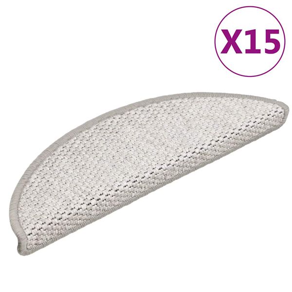 vidaXL 15 db sziz&aacute;l hat&aacute;s&uacute; platina &ouml;ntapad&oacute; l&eacute;pcsőszőnyeg 56x17x3 cm
