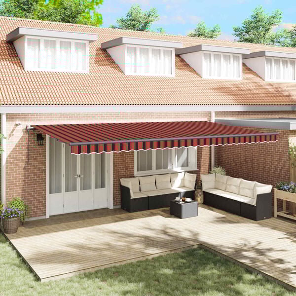 vidaXL Beh&uacute;zhat&oacute; napellenző narancss&aacute;rga &eacute;s barna 600 &times; 350 cm sz&ouml;vet