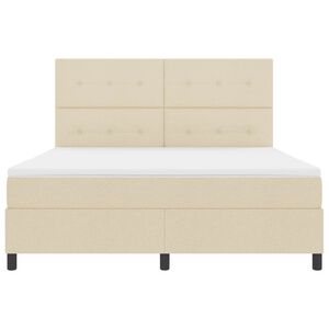 vidaXL Boxrug&oacute;s &aacute;gy matracmal leddel Kr&eacute;m 180 x 200 cm sz&ouml;vet
