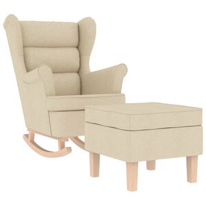 vidaXL kr&eacute;msz&iacute;nű sz&ouml;vet hintasz&eacute;k l&aacute;btart&oacute;val