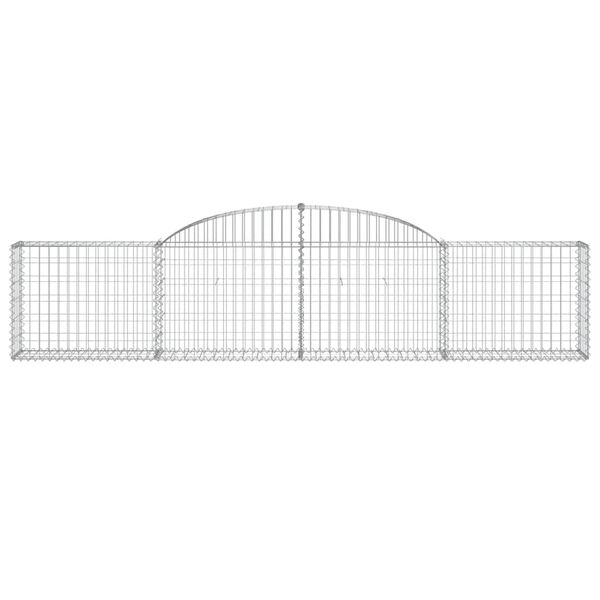 vidaXL 4 db íves horganyzott vas gabion kosár 300x30x60/80 cm