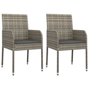 vidaXL 2 db sz&uuml;rke polyrattan kerti sz&eacute;k p&aacute;rn&aacute;val