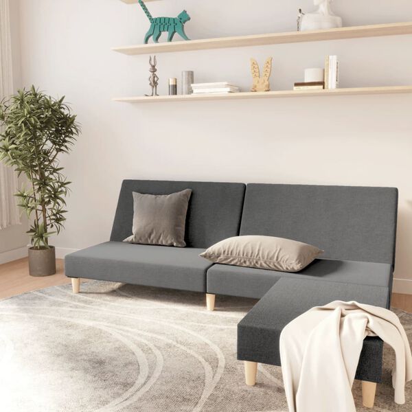 vidaXL k&eacute;tszem&eacute;lyes vil&aacute;gossz&uuml;rke sz&ouml;vet kanap&eacute;&aacute;gy l&aacute;btart&oacute;val