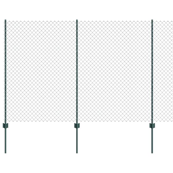 vidaXL Ker&iacute;t&eacute;s oszlopokkal Z&ouml;ld 1,6 x 10 m Ac&eacute;l &eacute;s PVC