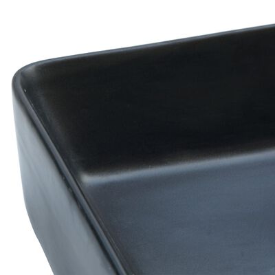 vidaXL fekete kerámia négyszögletes asztali mosdó 46 x 35,5 x 13 cm